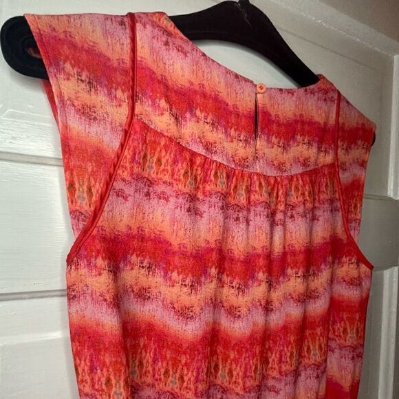 McGinn Sunset Red Pullover Capped Sleeve Dress - Picture 8 of 12